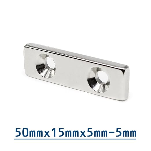1/2/5/10/20PCS 50x15x5-5mm Long Strip Block Neodymium Holes 5mm Countersunk Quadrate Permanent NdFeB 50 * 15 * 5-5 m Magnets(10PCS)