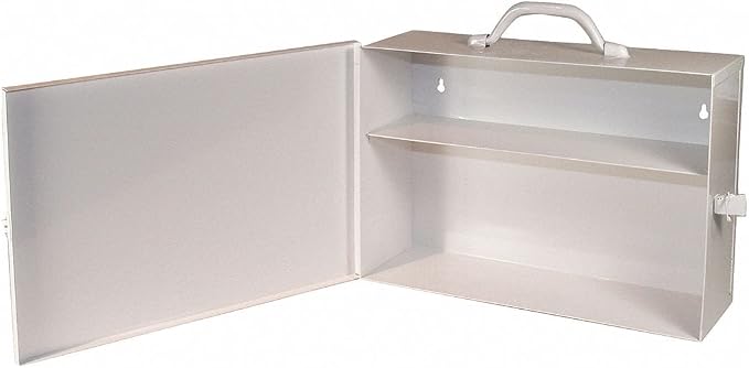 Medique Products First Aid Cabinet with Pockets, Medical Storage with 3 Shelves - 712MTM, White, Full Size