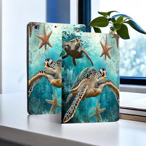 for Microsoft Surface Go 4/3/2/1-10.5" 2021 Tablet Case,Auto Wake/Sleep,Adjustable Stand Protective Cover - Sea Turtle
