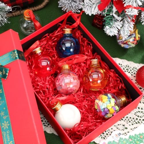 10pcs Golden Bulb-shaped Christmas Candy Bottles with Spill Proof Lid, Decorative Pet round Drink Containers for Holiday Party Favors and Festive Event Decorations