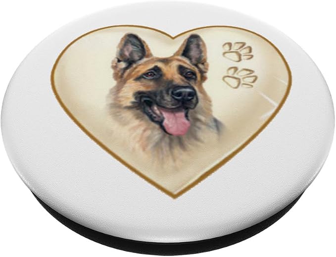 Dog, Pet, German Shepherd, Puppy, Heart, Paws, Pop-Socket PopSockets PopGrip: Swappable Grip for Phones & Tablets PopSockets Adhesive PopGrip
