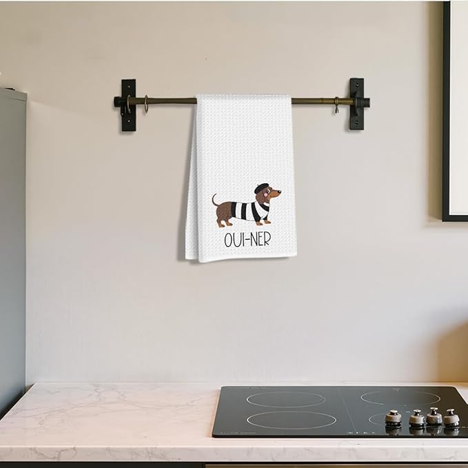 Hanamiya Na Dachshund Kitchen Towels 24x14 Inch, Dachshund Gifts Reusable Cleaning Dish Towels for Kitchen Bathroom Decor, Waffle Weave Hand Cloth Tea Towel, Funny Dog Gifts for Women Mom Friend