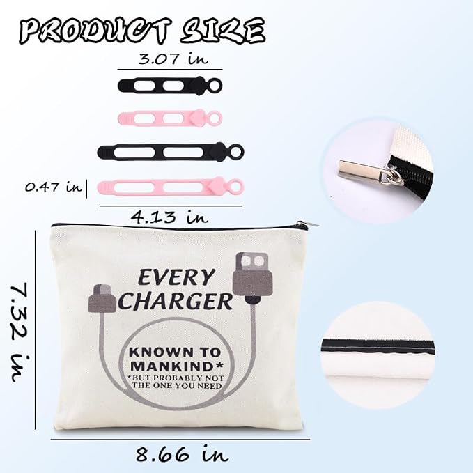 Sisadodo Charging Cable Organizer Travel Bag Toiletry Makeup Cosmetic Bags Medicine Med Toiletry Bag Pouch Diabetic Gifts Bags