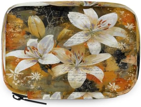 Travel Pill Organizer Vintage White Flower Small Pill Case