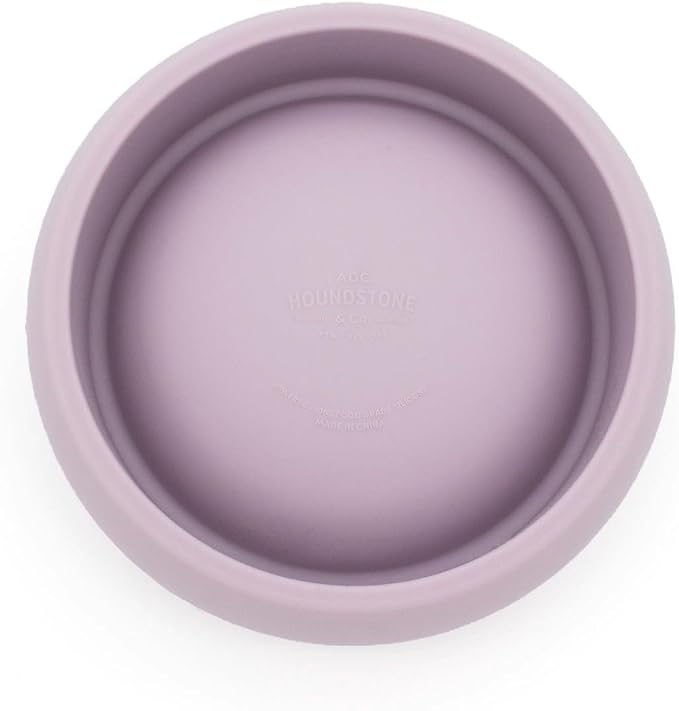 Houndstone Silicone Dog Bowl, BPA Free, 1 Cup Capacity, Non-Slip Base, Dishwasher Safe, Mauve, 5.5W x 2.25H inches