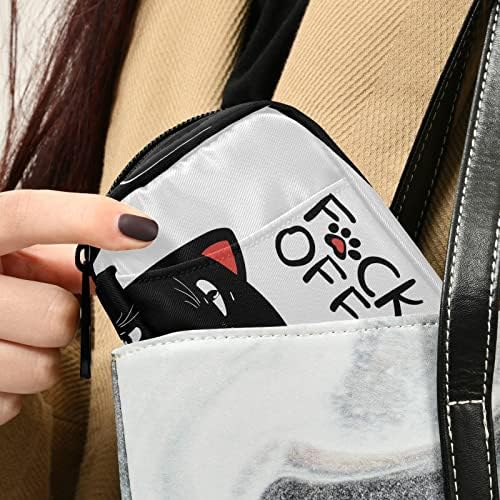 Middle Finger Black Cat Pill Box 7 Day Pill Case Travel Pill Organizer Bag with Zipper Portable Weekly Case Compact Size for Vitamin Supplement Holder