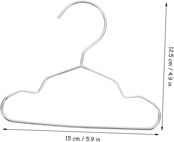 Cabilock 10-Pack Small Dog and Cat Clothes Hangers Metal PET Closet Organizer Non-Slip Coat Rack for Dog and Cat Apparel Mini Garment Drying Hangers