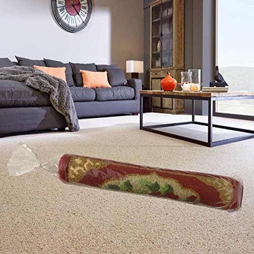 4 Pcs Plastic Rug Storage Bag with 10 Ties,4.5Mil Heavy Duty Fits Rug up to 6' x 9'，Perfect for Moving, Packing and Shipping Rolled Carpet