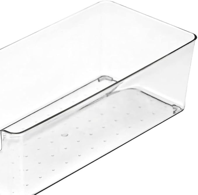 GOTOTOP Drawer Organizers, Transparent PET Drawer Storage Trays, Stackable Divider Box for Kitchen Bathroom Office Bedroom, Visible Classified Storage for Daily (Small Rectangle Box)
