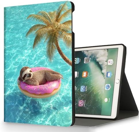 for Microsoft Surface Pro 8-13" 2021 Tablet Case,Auto Wake/Sleep,Adjustable Stand Protective Cover - Cute Sloth Donut Pool