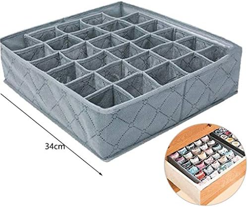 Gray Underwear Drawer Storage Box Divider, Closet Dresser Clothes Storage Organizer