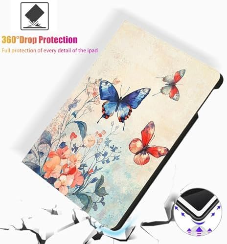 for Microsoft Surface Pro 11/10/9-13" 2024/2022 Tablet Case,Auto Wake/Sleep,Adjustable Stand Protective Cover - Watercolor Butterfly Floral