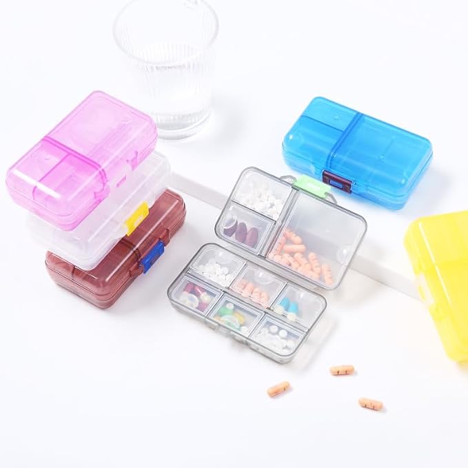 Large Pill Organizer Case, Weekly Vitamins Dispenser Container | Daily Travel Fish Oil Supplement Medicine Reminder Planner with Anti-Mixing Wide Openings Design, Easy to Retrieve Meds, Grey