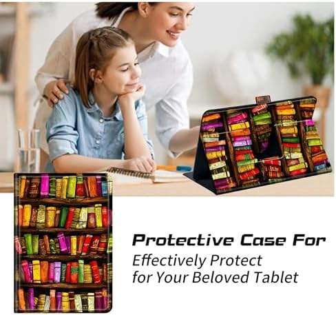 Universal Tablet Case for T-Mobile Revvl Tab 2 10.1" Model:9185W 2025/Revvl Tab 5G 10.36" 2023, 360 Degree Rotating Kickstand Protective Stand PU Leather Shell Cover for 9"-10.5", Art Books