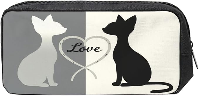 Cute Cats Large Pencil Case, Durable Pen Bag Zipper Organizer Pouch for Office Travel for Women Men