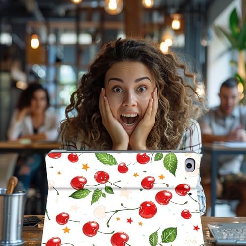 for Microsoft Surface Pro X/Pro X Plus-13 2019/2020/2021/2024 Tablet Case,Auto Wake/Sleep,Adjustable Stand Protective Cover - Cherry Star Pattern