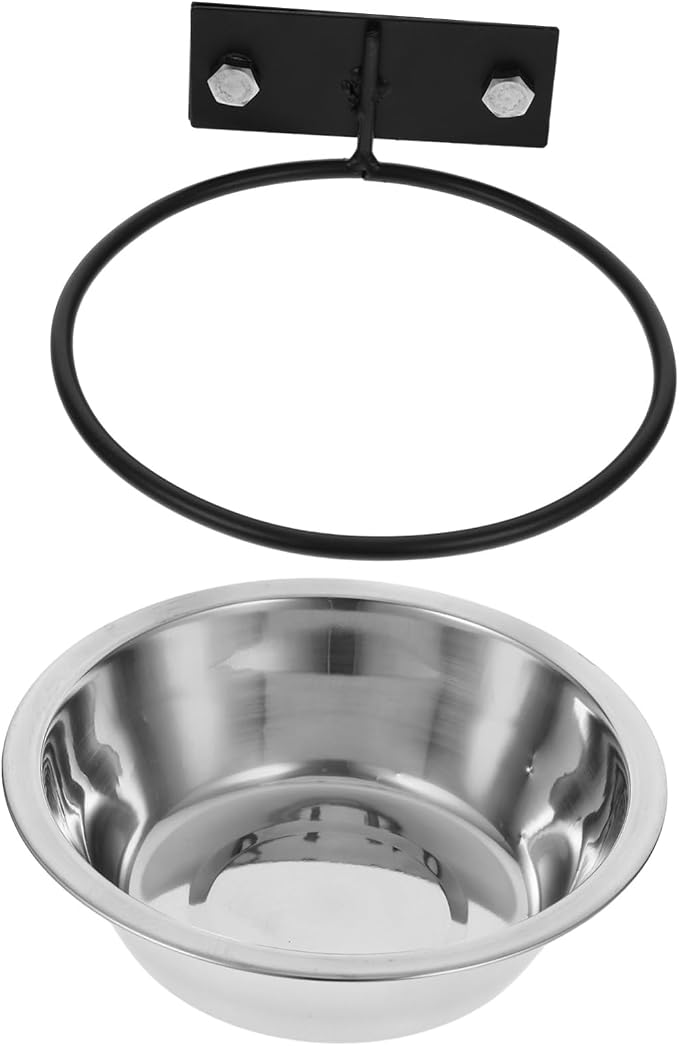 Toddmomy Elevated Wall-Mounted Dog and Cat Feeder Stainless Steel Bowls Space-Saving Design for Comfortable Mealtime Versatile Pet Feeding Station for Pets