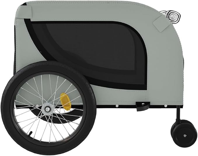 Pet Bike Trailer for Small Dogs, Foldable Bicycle Cargo Trailer with Mesh Windows and Reflectors, Sturdy Iron Frame Oxford Fabric Carrier, 49.2 x 24.8 x 26.0 in