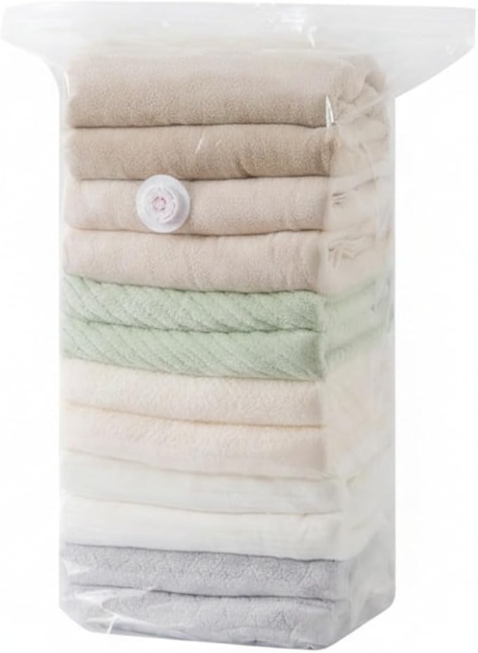 1 Pack Manual Compression Storage Bag, Space Saver with One-Way Valve for Travel and Closet Organization, Durable PET PE Material