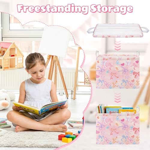 Collapsible Storage Basket Collapsible Fabric Laundry Basket with Handles | Spacious 15.7"×11.8"×11.8" size Folding Design Easy to Store Sturdy Fabric with Reinforced Handle Easy to Clean