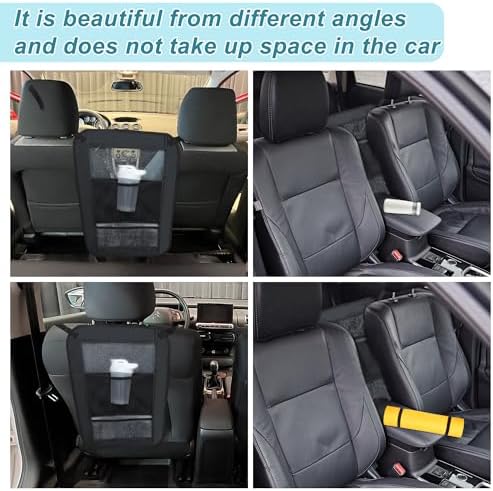 Dog Car Net Barrier, Secure Dog Car Barrier Behind Front Seat, Mesh Separator for Dogs, Dog Net for Car Back Seat Barrier for SUVs and Trucks, Black