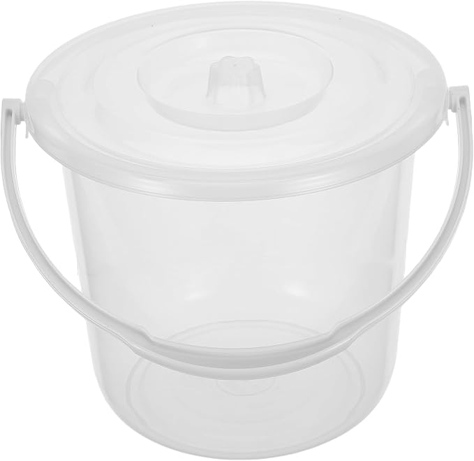 Clear Plastic Storage Bucket with Handle and Secure Lid Portable Transparent Pail for Pantry Dry Goods Craft Supplies Camping Gear Organizer and Laundry Utility