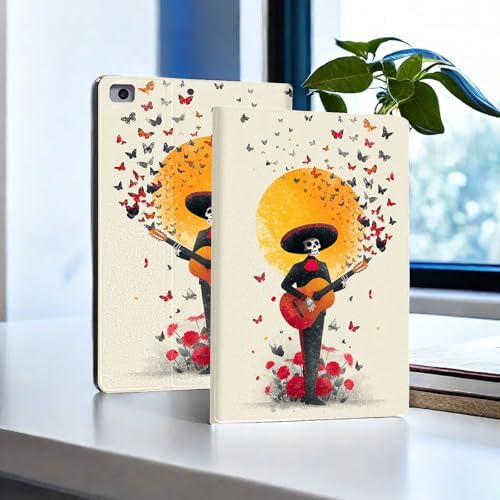 for Microsoft Surface Pro 8-13" 2021 Tablet Case,Auto Wake/Sleep,Adjustable Stand Protective Cover - Day of The Dead Guitar Skeleton
