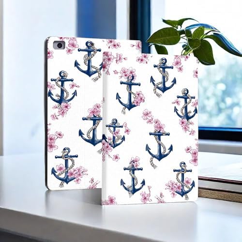 for Microsoft Surface Go 4/3/2/1-10.5" 2021 Tablet Case,Auto Wake/Sleep,Adjustable Stand Protective Cover - Anchor Floral