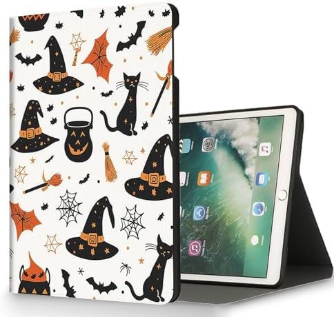 for Microsoft Surface Pro 11/10/9-13" 2024/2022 Tablet Case,Auto Wake/Sleep,Adjustable Stand Protective Cover - Halloween Witch Hat Cat