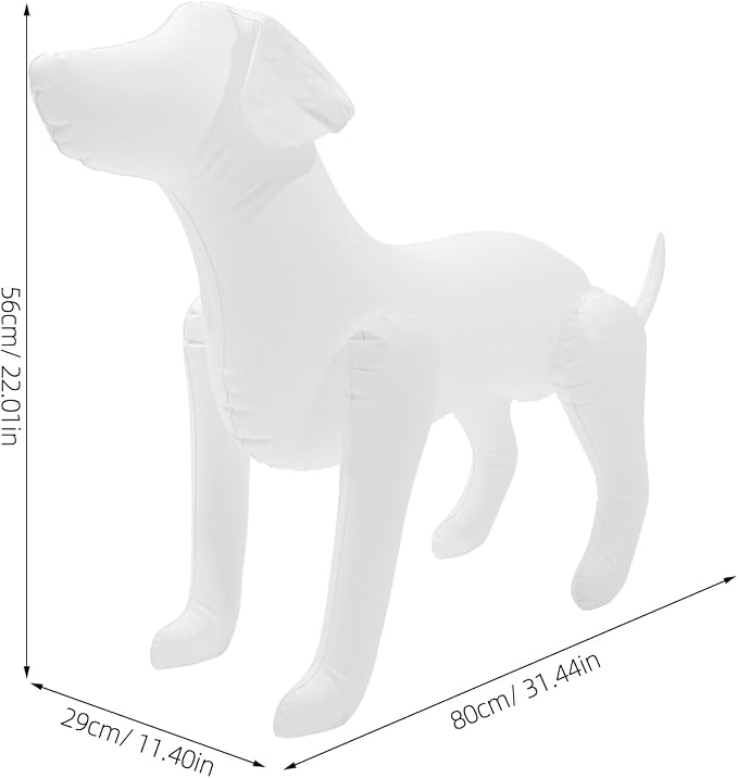 Toddmomy Inflatable Dog Mannequin Standing Display Model for Dog Clothing Pet Shop Display Stand Pet Clothing Exhibition and Grooming Counter 31.49 X 22.04 X 11.41 in
