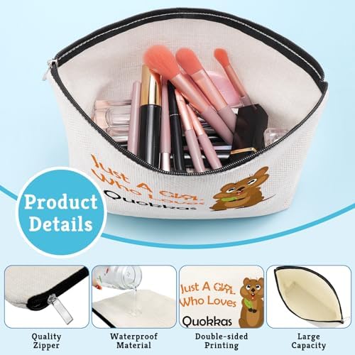 Funny Quokka Gift Makeup Bag Quokka Lover Gift Australian Animals Wildlife Gifts for Women Sister Best Friend Coworker Daughter Mom Travel Pouch Christmas Birthday Present for Her Cosmetic Bag