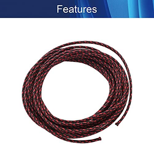 Jutagoss PET Expandable Braided Cable Sleeve, 16.4ft - 3/16 inch Black Red Cable Management Sleeve, Wire Loom Tube Cord Protector for USB Cable, Power Cord, Audio Video and More, 1Pc