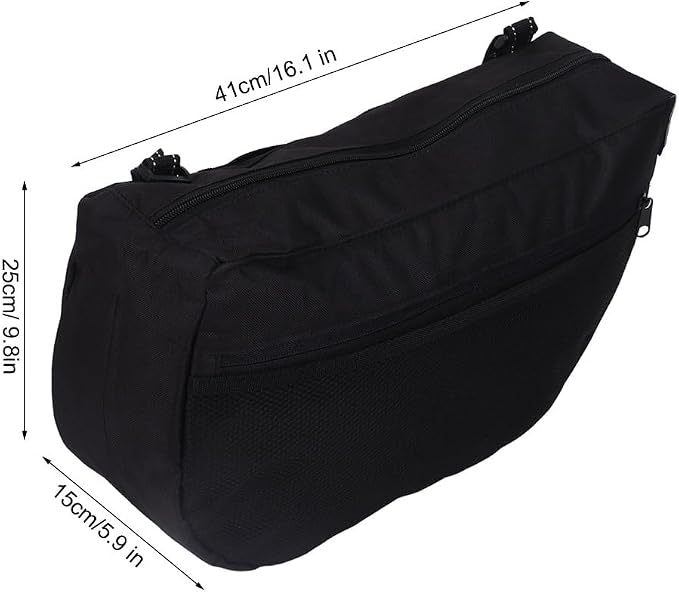 Pet Stroller Bag, Side Sling Cart Organizer with Adjustable Anti-Slip Straps, Insulated 600D Oxford Pouch, Black