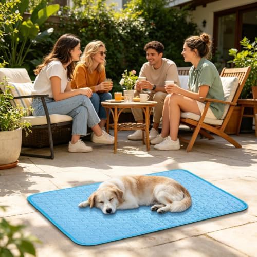 Portable Pet Cooling, Mat Anti-Slip Sleeping, Rug Dog Innovative, Versatile | Patio Summer Washable, Cat Cooling Mat, for Kennel Crate, Sofa Home Puppy, Travel Bedding Small, Medium Dog Kitten, Floor