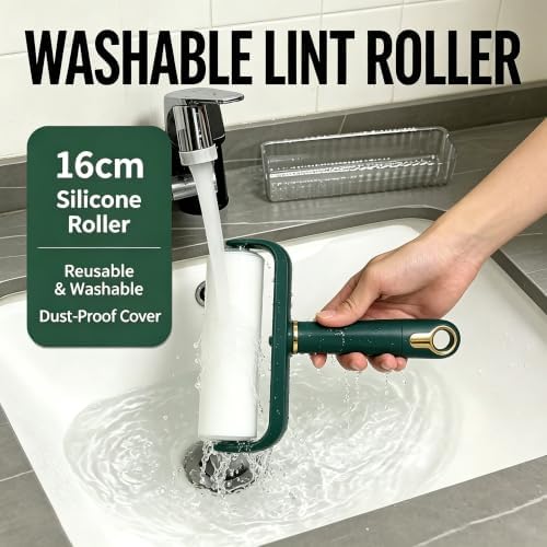 6.3" Washable Silicone Lint Roller with Dust Cover