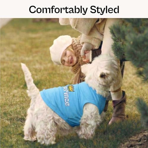 Parisian Pet Dog Shirt – 100% Cotton Shirts for Large Dogs – Blue Sleeveless Pet Clothes – Lightweight and Breathable Dog Apparel – Boy Dogs Clothes - Stretchy Pet T Shirts