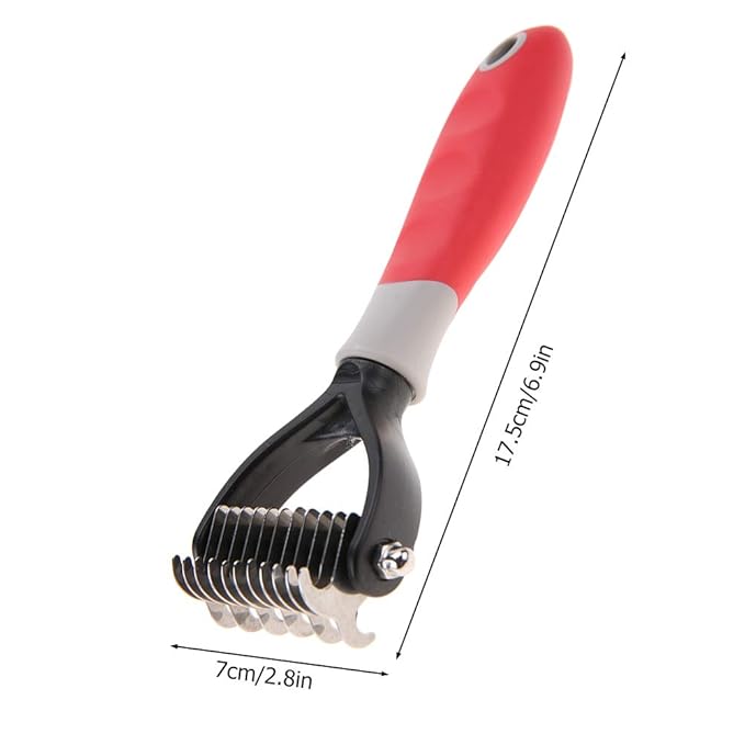 Deshedding Dog Brush, Cat Brush Dog Brush for Shedding Dog Rake Double Sided Undercoat Rake Comb for Detangling, Deshedding Pet Grooming Brush for Small, Medium Dogs and Cats
