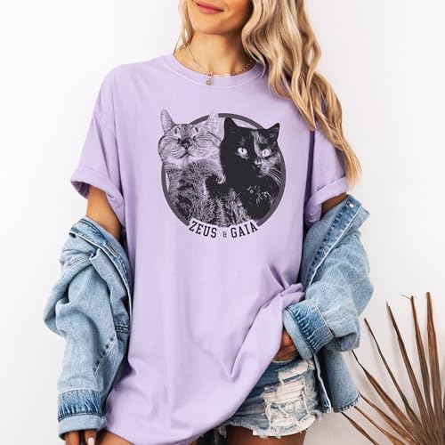 Chillever Personalized Dog Potrait Hoodie, Custom Photo Dog Mom Shirt, Sweatshirt, Gift for Dogs Cat Lovers