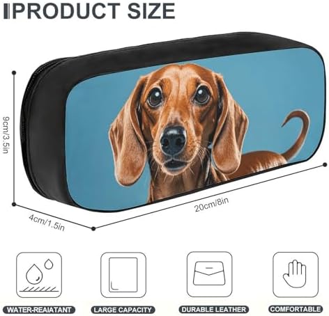 Dachshund Weiner Pet Dog Pencil Case Portable Pencil Pouch Pen Bag Pencil Bag Makeup Bag Storage Bag Pencil Box Cosmetic Bag for Women Men Office