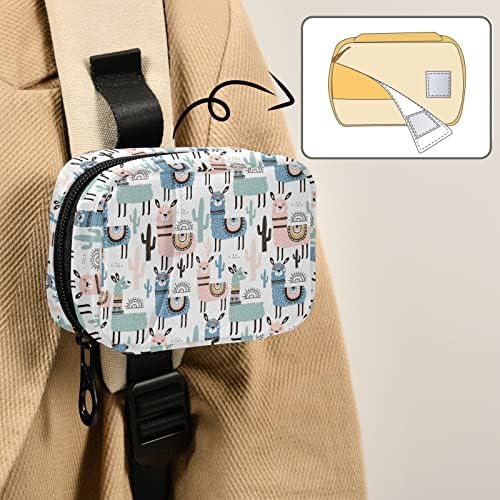 Ethnic Cactus Llama Pill Box 7 Day Pill Case Travel Pill Organizer Bag with Zipper Portable Weekly Case Compact Size for Vitamin Supplement Holder