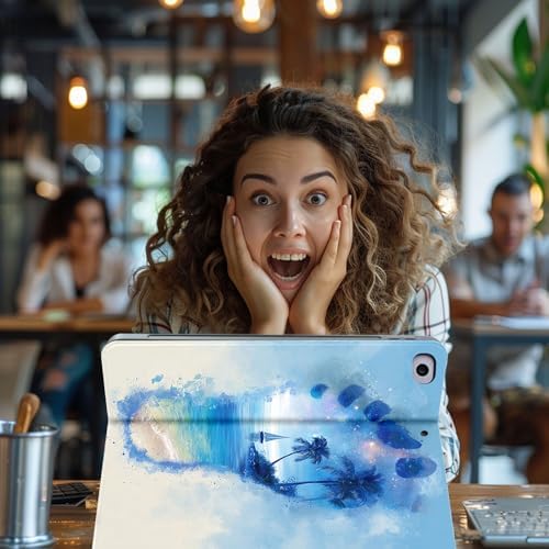 for Microsoft Surface Pro X/Pro X Plus-13 2019/2020/2021/2024 Tablet Case,Auto Wake/Sleep,Adjustable Stand Protective Cover - Star Beach Footprint