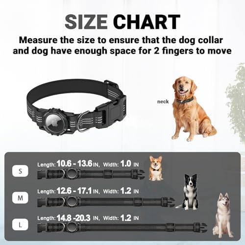 AirTag Dog Collar, IP68 Waterproof Integrated Air Tag Dog Collars