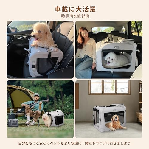 Large Cat Carrier for Cats Collapsible Soft Pet XL Crate for Large/Medium Cats 15lbs+ Car Travel Portable Bag with Water Bottle Slot Ideal for Long Trips (Blue, 20.0"L x 14.0"W x 14.0"H)