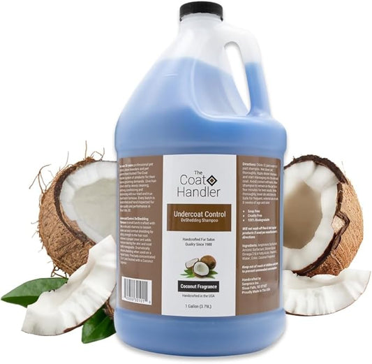 The Coat Handler Undercoat Control deShedding Dog Shampoo, 1 Gallon - Combats and Reduces Shedding, Undercoat Removal, Omega 3 & 6 Rich, Vitamin E Strengthens The Hair Follicle, Natural