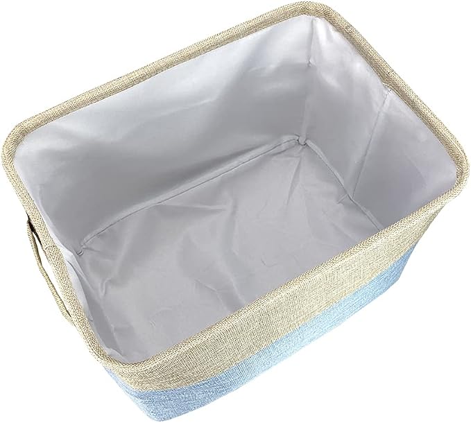Dog Toys Basket My Dog Stuff Collapsible Storage Bin Grey Brow Pink Purple Blue Rectangular Pet Storage Organizer Box with Handles Medium