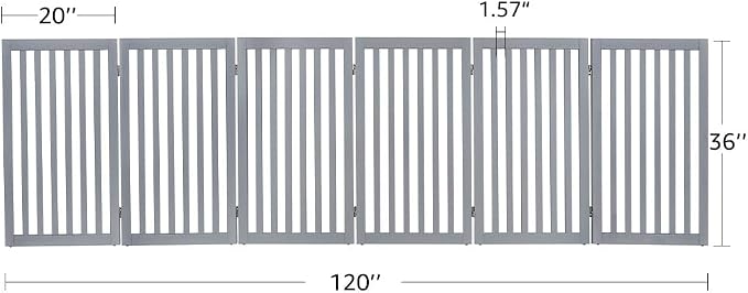 unipaws 120" Extra Wide Pet Gate and Pet Playpen Combination for Dog Cat | 36” Height Free Standing Dog Gate for Doorways, Stairs, Foldable Puppy & Room Divider, Indoor Use