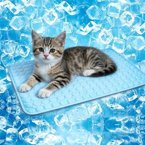Portable Dog Cooling Mat, Q-Max 0.4 Non Slip Washable Pet Bed Pad | Fortable Washable Cooling Mat for Dogs, Fits Small Medium Large Dogs Cats Indoor Outdoor Use Heat Relief Pet Cool Bed