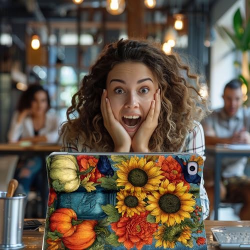 for Microsoft Surface Pro X/Pro X Plus-13 2019/2020/2021/2024 Tablet Case,Auto Wake/Sleep,Adjustable Stand Protective Cover - Autumn Sunflower Peony