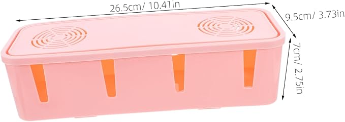Veemoon Plug Socket Storage Box Pink Cable Organizer for Power Strips Adapters Chargers Easy to Conceal Cords Protects from Water Pets Lightweight and Static Design