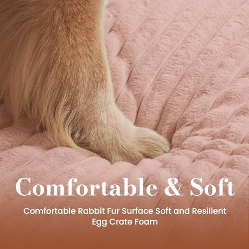 Extra Large Orthopedic Dog Crate Bed with Waterproof Lining | Egg crate foam for joint support. Soft plush surface. Non-slip bottom. Removable & machine washable cover. OEKO-TEX certified